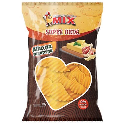 imagem de Batata Chips Frita Ondulada Sabor Alho Na Manteiga Mix 180g